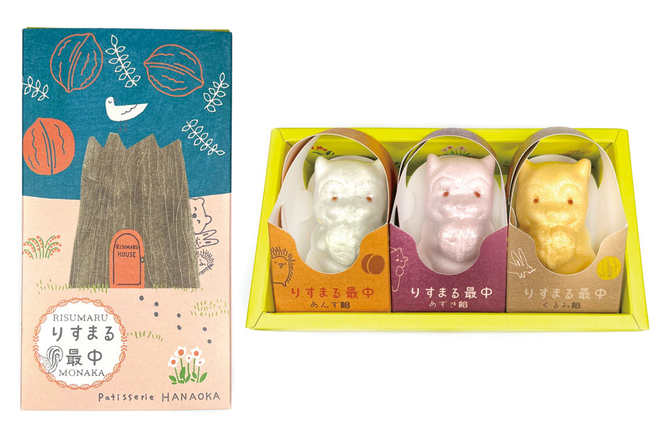 季節のお菓子：りすまる最中 3個入