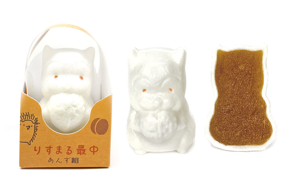 季節のお菓子：りすまる最中 あんず餡