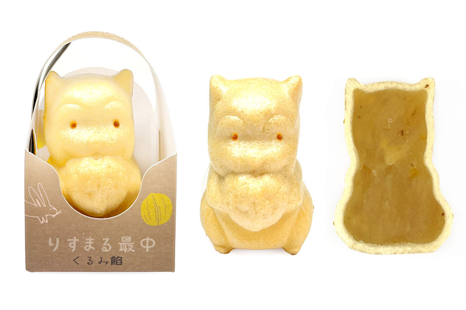 季節のお菓子：りすまる最中 くるみ餡